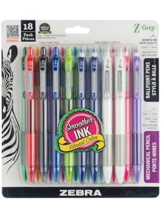 Zebra Other - Zebra Z-Grip 18-Pack Multicolor Pens and Mechanical Pencil Set - New